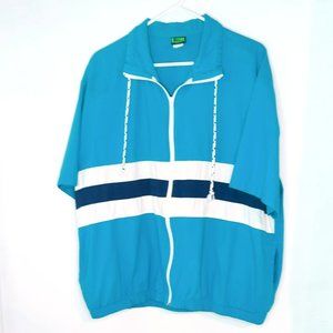 Vintage 80s Mens XL Morro Bay Zip Up Beach Surfer Jacket Short Sleeve